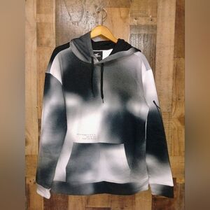 Mens Hollister Logo Hoodie Black Gray Gradient Size Large